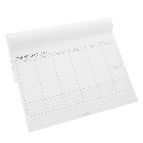 DIKACA Wochenplaner Planenplaner Notizblock horizontaler Planer Planungsbuch leerer Kalenderplaner Tagesplaner Wochenkalender Abreißbarer Planungsblock Essensplaner Papier Weiß von DIKACA