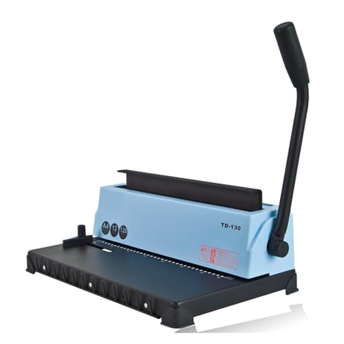 Bindegerät, 34 quadratische Löcher Doppeldraht-Buchbindemaschine TD-130 Binder Punch 12 /Bind 120 Blatt Schulbürobedarf für Schule und Büro von DIKAMAN