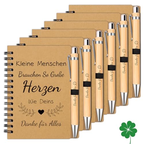 DIKARIYA Kindergarten Abschiedsgeschenk, 6er Notizblock Dankeschön Geschenk für Erzieherin Lehrer Lehrerin Spirale Kugelschreiber aus Holz Liniert Notizbuch Geschenke Abschied für Kindergärtnerinnen DIKARIYA Kindergarten Abschiedsgeschenk, 6er Notizblock Dankeschön Geschenk für Erzieherin Lehrer Lehrerin Spirale Kugelschreiber aus Holz Liniert Notizbuch Geschenke Abschied für Kindergärtnerinnen von DIKARIYA