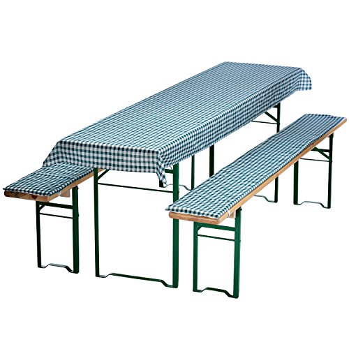 DILUMA | Bierbankauflagen Set Karo Grün | 1x Tischdecke 240x90 cm für 220x70 cm Biertische und 2X gepolsterte Bierbankauflage 220x25 cm | Auflagen Set für Bierzeltgarnitur | Gepolstert, ÖkoTex100 DILUMA | Bierbankauflagen Set Karo Grün | 1x Tischdecke 240x90 cm für 220x70 cm Biertische und 2X gepolsterte Bierbankauflage 220x25 cm | Auflagen Set für Bierzeltgarnitur | Gepolstert, ÖkoTex100 von DILUMA