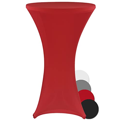 DILUMA Stehtischhusse Stretch Elastique Ø 80-85 cm Rot - elastische Premium Stretchhusse für gängige Bistrotische und Stehtische - dehnbarer Tischüberzug DILUMA Stehtischhusse Stretch Elastique Ø 80-85 cm Rot - elastische Premium Stretchhusse für gängige Bistrotische und Stehtische - dehnbarer Tischüberzug von DILUMA