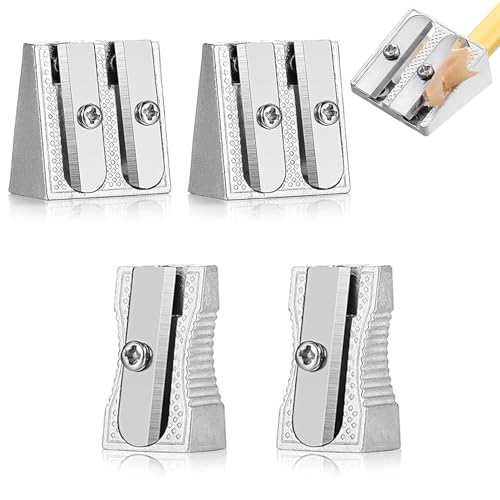 4 x Bleistiftspitzer, 2 x Doppelloch und 2 x Metall-Bleistiftspitzer mit einem Loch, Spitzer für Schule, Büro, Anspitzer, Schreibwaren, einfach zu bedienen und einfach 4 x Bleistiftspitzer, 2 x Doppelloch und 2 x Metall-Bleistiftspitzer mit einem Loch, Spitzer für Schule, Büro, Anspitzer, Schreibwaren, einfach zu bedienen und einfach von DILUSILK