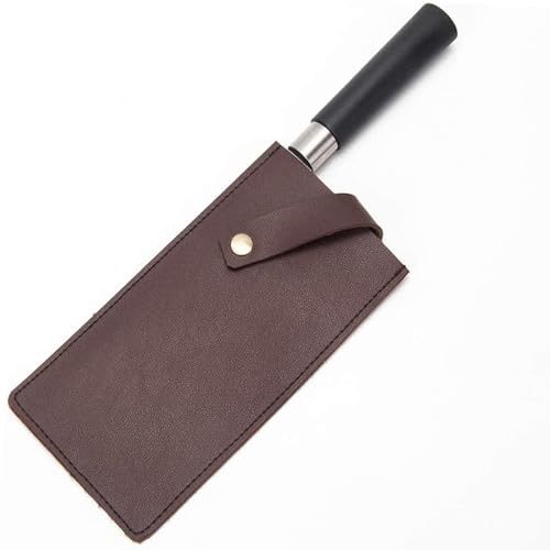 DILUSILK Messerschutz für Kochmesser, PU-Leder-Messerscheide, 18,5 x 10,5 cm, braune Messerhülle für Messer und Fleischbeil, Messerabdeckung für Küchenmesserabdeckungen, Schutzzubehör von DILUSILK