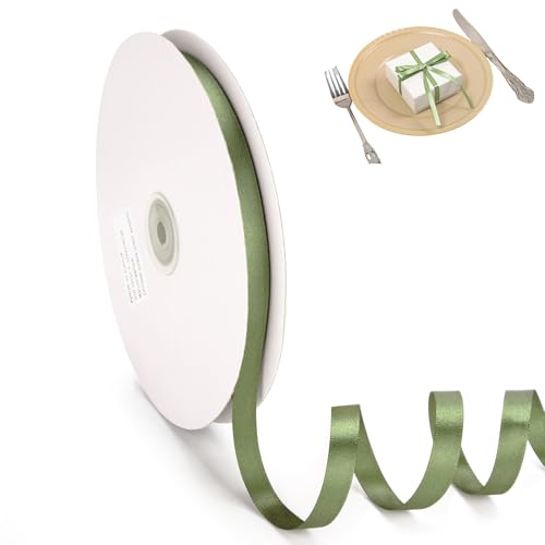 Dünnes Salbeigrünes Satinband für Geschenkverpackungen, Kuchenballonband, Seide, dicke Bänder, Salbeigrün zum Basteln, Weihnachten, Hochzeit, Haarschleifen, Blumensträuße, Party, Kuchendekoration Dünnes Salbeigrünes Satinband für Geschenkverpackungen, Kuchenballonband, Seide, dicke Bänder, Salbeigrün zum Basteln, Weihnachten, Hochzeit, Haarschleifen, Blumensträuße, Party, Kuchendekoration von DILUSILK