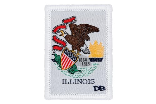 DIME BAGS Austauschbare Flicken, Klettverschluss-Patches für Rucksäcke, Mützen, Jacken und Dime-Taschen (Bundesstaat Illinois) von DIME BAGS