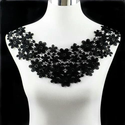 BW013B bestickter Blumen-Halsausschnitt, Halsbandbesatz, 1 Stück, schwarzer Stoff, Blumenspitze, Nähapplikation, Spitzenkragen, Halsband, Applikation, DIY-Zubehör, Scrapbooking-BW180, 1 Stück BW013B bestickter Blumen-Halsausschnitt, Halsbandbesatz, 1 Stück, schwarzer Stoff, Blumenspitze, Nähapplikation, Spitzenkragen, Halsband, Applikation, DIY-Zubehör, Scrapbooking-BW180, 1 Stück von DIMEIYAN