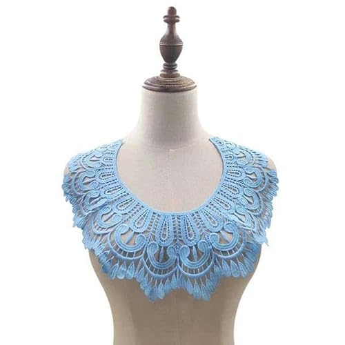 Bestickter Blumen-Ausschnitt, Hals-Kragenbesatz, 5 Farben, Spitzenstoff, bestickte Applikation, Ausschnitt für DIY-Kleider, falscher Kragen, Nähzubehör, Scrapbooking, 4 (B 02) von DIMEIYAN