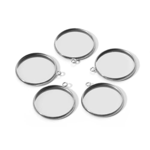 DIMEIYAN Lünette Rohlinge Tabletts Anhänger, 20 Stück, 6–30 mm, Edelstahl, Cabochon-Basis, Anhängereinstellungen, blanko Tablett für Kamee-Schmuckherstellung, Komponenten, DIY-Zubehör (Stahl, 8 mm) DIMEIYAN Lünette Rohlinge Tabletts Anhänger, 20 Stück, 6–30 mm, Edelstahl, Cabochon-Basis, Anhängereinstellungen, blanko Tablett für Kamee-Schmuckherstellung, Komponenten, DIY-Zubehör (Stahl, 8 mm) von DIMEIYAN