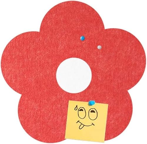 Filz-Korkplatte, Filz-Pinnwand, Filztafelfliesen, selbstklebend, Memotafeln, Wandaufkleber, Mini-Pinnwand for Heim- und Bürodekoration(Rood) von DIMEIYAN
