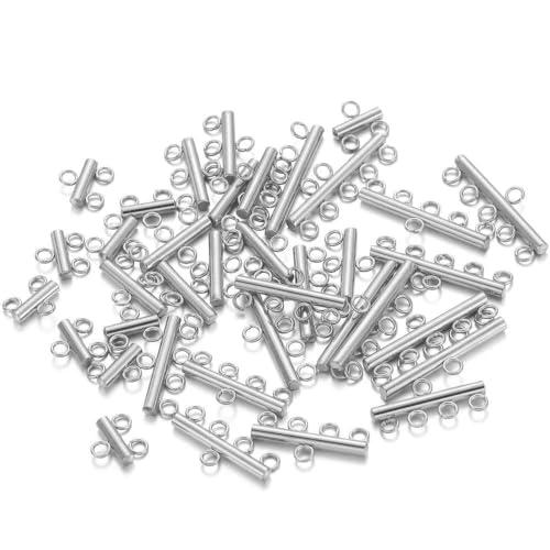 Lünetten-Rohlinge, Anhänger, 10 Stück/Los, Edelstahl, für Halsketten, Armbänder, Schichtverschlüsse, Anhänger-Bügelverbinder, DIY-Stecker für Schmuckherstellung (Stahl, 20 mm) von DIMEIYAN