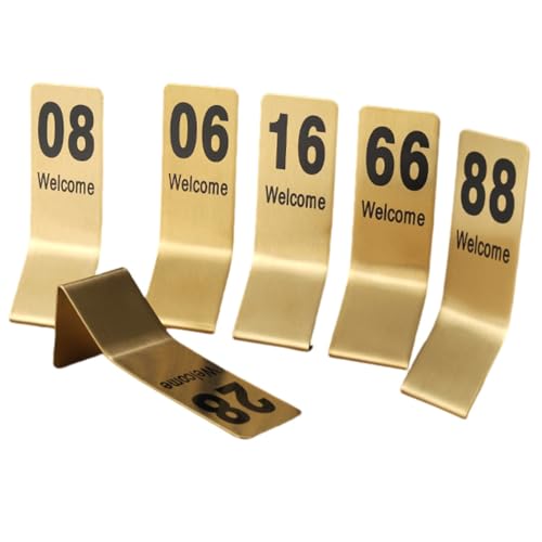 Tischnummern, Tischnummernkarten, doppelseitig goldene Edelstahl Tischnummer für Restaurant, Tischnummern 1-25/50/100 für Hochzeiten, Tischnummerierung gefaltet, Tischkarten (1 ist 100) von DIMEIYAN