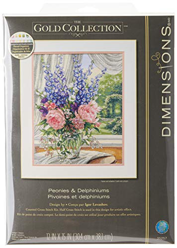 Dimensions Gezählter Kreuzstick Set, Peonies and Delphiniums von Dimensions