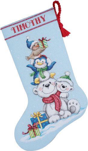 Dimensions Gezählter Kreuzstick Set, Stack of Critters,Schneemann-sitzstange Dimensions Gezählter Kreuzstick Set, Stack of Critters,Schneemann-sitzstange von Dimensions
