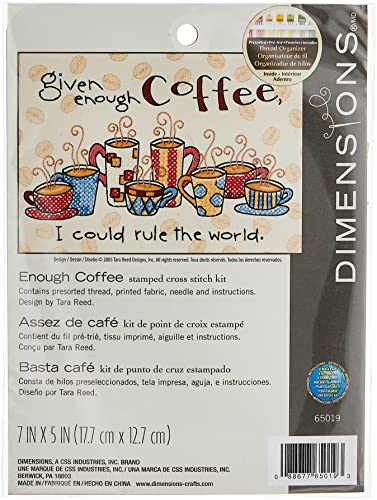 Dimensions Kreuzstich-Set (inkl. Vorlage, Nadel und Anleitung), Enough Coffee von Dimensions