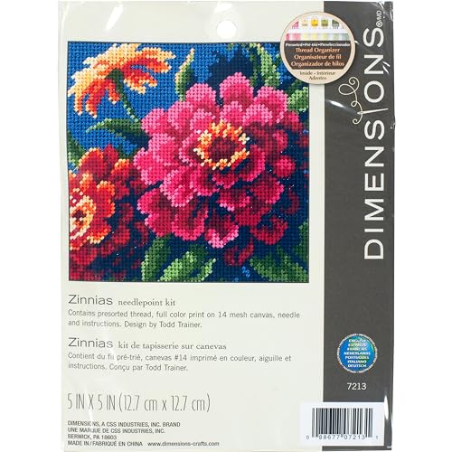 Dimensions Nadelkissenset, Zinnias, 13 x 13 x 0.2 cm von Dimensions