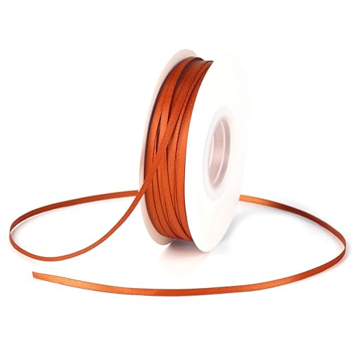 DINDOSAL Dünnes Band, 1/8 Zoll dünnes Terrakotta-Band doppelseitiges Satinband, gebranntes orangefarbenes Seidenband zum Basteln, Weihnachtsschmuck, Hängeetiketten DINDOSAL Dünnes Band, 1/8 Zoll dünnes Terrakotta-Band doppelseitiges Satinband, gebranntes orangefarbenes Seidenband zum Basteln, Weihnachtsschmuck, Hängeetiketten von DINDOSAL