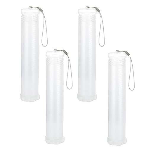 DINESA 4 Stück ausziehbare Kunststoff-Pinsel-Etui, transparent, langer Pinselhalter, Röhrenaufbewahrung, Bleistiftbehälter von DINESA