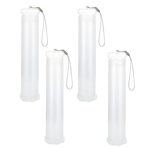 DINESA 4 Stück ausziehbare Kunststoff-Pinsel-Etui, transparent, langer Pinselhalter, Röhrenaufbewahrung, Bleistiftbehälter DINESA 4 Stück ausziehbare Kunststoff-Pinsel-Etui, transparent, langer Pinselhalter, Röhrenaufbewahrung, Bleistiftbehälter von DINESA