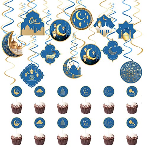 DINESA Eid Ramadan Dekoration Thema Party Spirale Anhänger Mond Stern Dekoration Party Supplies für Ramadan von DINESA