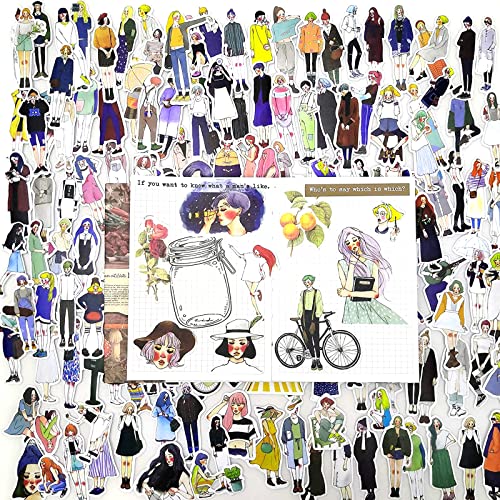 Menschen scrapbook stickers, 171 Pieces Zubehör Dekorative Sticker Scrapbooking set, vintage washi scrapbooking für Fotoalbum Tagebuch Notizbuch, Bullet Journal Zubehör, Laptops, Umschlag von DINGFENG