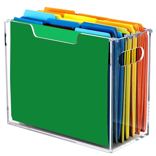 DINGHUO Acryl-Hängeregistratur-Aufbewahrungsbox in Briefgröße, transparent, tragbar, mit Griffen, Schreibtisch-Aktenhalter für Zuhause, Schule, 1 Stück DINGHUO Acryl-Hängeregistratur-Aufbewahrungsbox in Briefgröße, transparent, tragbar, mit Griffen, Schreibtisch-Aktenhalter für Zuhause, Schule, 1 Stück von DINGHUO