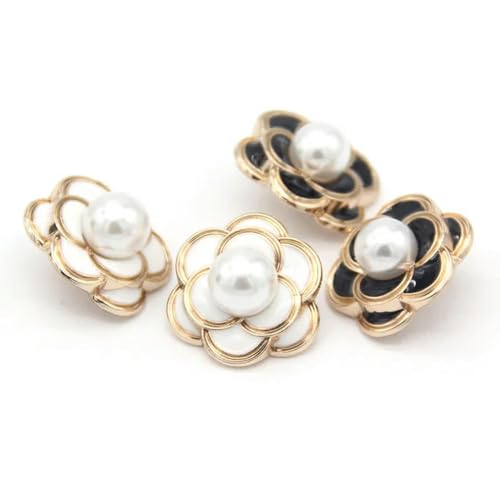 25mm Mode Blume Perle Gold Metall Knöpfe Für Bekleidung Frauen Jacke Pullover Dekorative Handgemachte Nähen Zubehör von DINGK