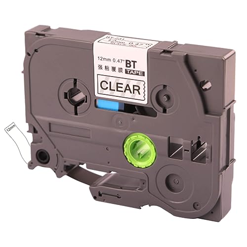 DINGYI 1 x Etikettenband, kompatibel mit Brother 12 mm, Schwarz auf Transparent, Ersatz für P Touch Tze-231 PT-D210 H110 D220 D410 D600 von DINGYI