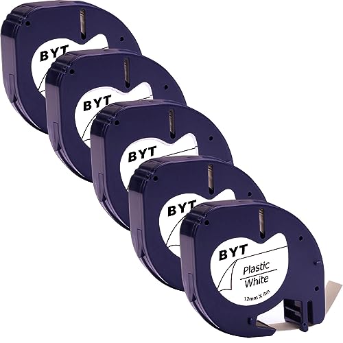 DINGYI 5 x Etikettenband Ersatz für Dymo LetraTag 91201 S0721630, kompatibel mit Dymo Letra Tag LT-100H LT100T, 12 mm x 4 m, Schwarz auf Weiß,5 Stück DINGYI 5 x Etikettenband Ersatz für Dymo LetraTag 91201 S0721630, kompatibel mit Dymo Letra Tag LT-100H LT100T, 12 mm x 4 m, Schwarz auf Weiß,5 Stück von DINGYI