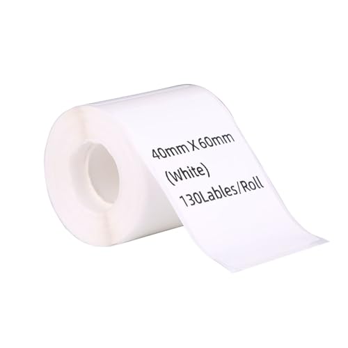 DINGYI Druckerpapier, kompatibel mit M110/120 Druckeretiketten, weiß, klebend, wasserdicht, 130 Etiketten/Rolle, Thermodruckerpapier für Barcode, Einzelhandel, Heimbüro, 1 Rollen(40 mm x 60 mm) DINGYI Druckerpapier, kompatibel mit M110/120 Druckeretiketten, weiß, klebend, wasserdicht, 130 Etiketten/Rolle, Thermodruckerpapier für Barcode, Einzelhandel, Heimbüro, 1 Rollen(40 mm x 60 mm) von DINGYI
