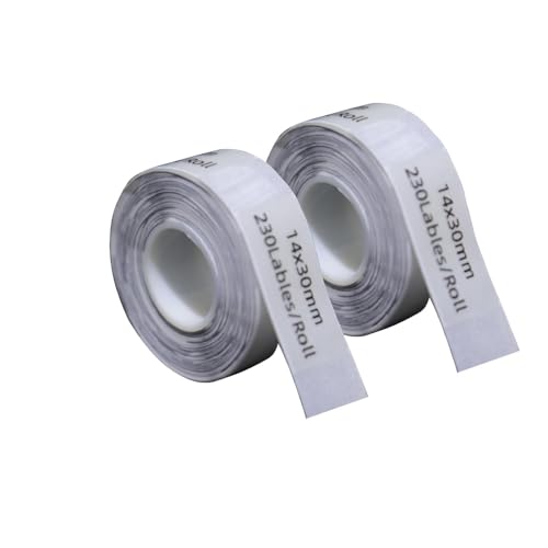 DINGYI Etikettenklebeband, kompatibel mit D30-Etiketten, transparent, klebend, wasserdicht, 14 mm x 30 mm, 460 Etiketten, Thermodrucker-Papier für Büro, 2 Stück, 14 mm x 30 mm DINGYI Etikettenklebeband, kompatibel mit D30-Etiketten, transparent, klebend, wasserdicht, 14 mm x 30 mm, 460 Etiketten, Thermodrucker-Papier für Büro, 2 Stück, 14 mm x 30 mm von DINGYI