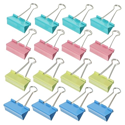 24Stücke Büroklammern und Binder Clips für Lehrer und Büro aus Robustem zur Organisation von Dokumenten und Notizen von DINHEAROM