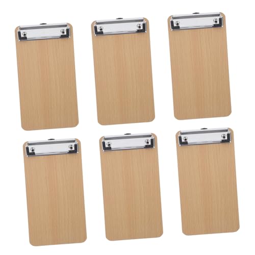 6Stücke Holz Klemmbrett mit Stifthalter Multifunktionales Zeichenbrett für Büro Schule Restaurant zur Aufbewahrung von Schreibtafeln Prüfungsunterlagen 6Stücke Holz Klemmbrett mit Stifthalter Multifunktionales Zeichenbrett für Büro Schule Restaurant zur Aufbewahrung von Schreibtafeln Prüfungsunterlagen von DINHEAROM
