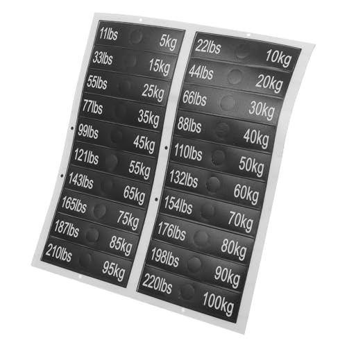 DINHEAROM 1 Blatt Gewichtssticker für Fitnessgeräte mit Haftmarkierungen für Gewichte Praktische Beschriftung für Langhantel Kurzhantel und Trainingsgeräte von DINHEAROM