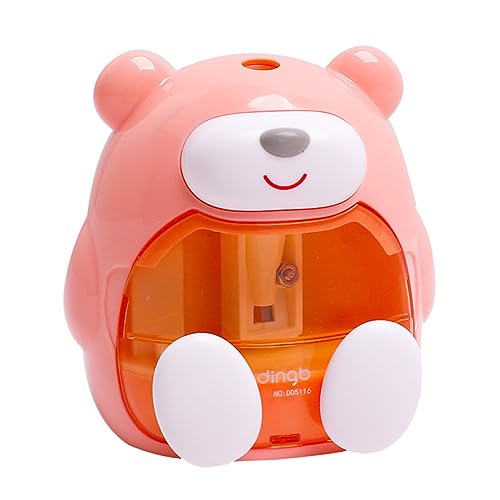 DINHEAROM 1 Satz Elektrischer Bleistiftspitzer für Cartoon Bärenform Automatisches Anspitzen Zufälligen Farben Robust und Sicher für Schule und Büro Zufällige Farbe Zufällige Farbe von DINHEAROM