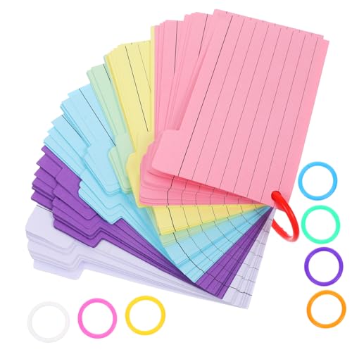 DINHEAROM 1 Satz Kleine Notizkarten mit Ringbindung Bunte Indexkarten für Schüler und Lehrer für Notizen Lernkarten Bürobedarf und Kreative Ideen Zufällige Farbe Zufällige Farbe von DINHEAROM