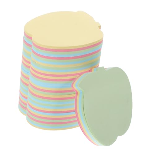 DINHEAROM 10 Packungen Selbstklebende Notizblöcke im Apfel Design Pack Farbige Haftnotizen für Büro und Zuhause Wiederverwendbare Memo Pads mit Süßem Cartoon für Schnelle Notizen und von DINHEAROM