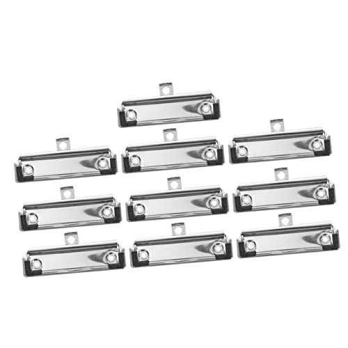 DINHEAROM 10 Stück Metall Klemmbrett Clips Hochwertige Büro und Schulbedarf für Dokumente und Bastelprojekte mit Aufhängeloch für Einfache von DINHEAROM