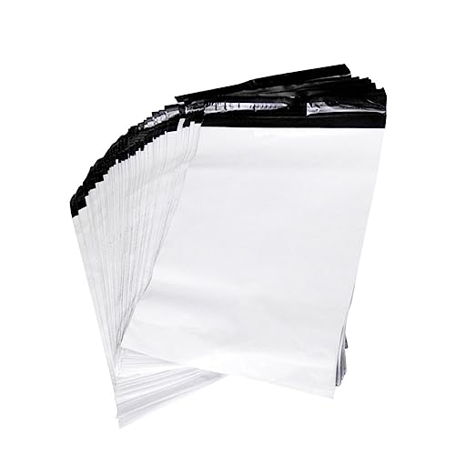 DINHEAROM 100 Stück Pe Versandtaschen Dicke Selbstklebende Versandbeutel Wasserdichte und Reißfeste Versandlösungen für Sicheren Transport für Pakete und Warenversand Weiß von DINHEAROM