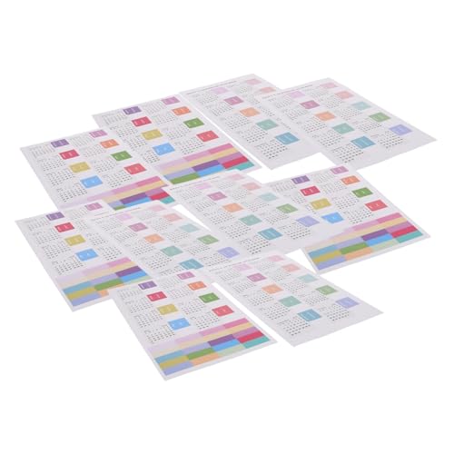 DINHEAROM 10Satz Kalendarindex Aufkleber Set Haftende Monatsaufkleber Bonbonfarben für Büro und Zuhause für Planer Notizbücher und Kalender Einfache Indizierung von DINHEAROM
