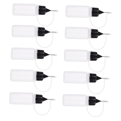 DINHEAROM 10Stücke Präzisions Kleberflaschen mit Nadelspitzen Nachfüllbare Flaschen für DIY Quilling und Acrylmalerei Langlebig und Einfach zu Bedienen von DINHEAROM