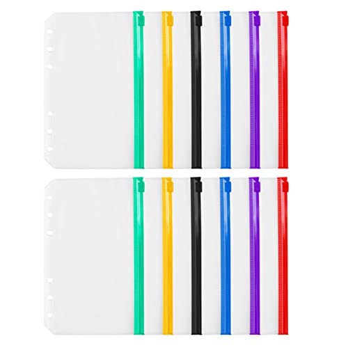 DINHEAROM 12 Stück PVC Reißverschluss Taschen Bunte Dokumenten Taschen für Lose für Büro Schule Zuhause und Reisen Transparent für Schnellen Zugriff Inhalte von DINHEAROM
