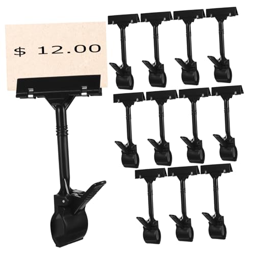 DINHEAROM 12Stücke Drehbare Preisschild Halter Clips Schildhalter für Vielseitig Einsetzbar für Supermärkte Einzelhandel und Ausstellungen von DINHEAROM