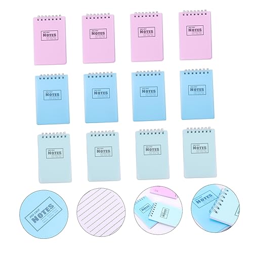 DINHEAROM 12Stücke Teiliges Kreatives Spulen Notizbuch Tragbares Memo Pad für Schule und Reisen Leere Innenseiten für DIY Einfach Nachfüllbar Zufällige Praktische Schulmaterialien von DINHEAROM