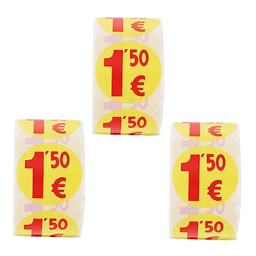DINHEAROM 1500Stücke Preisetiketten Aufkleber Euro Runde Selbstklebende Preisschilder für Supermärkte Leicht Abziehbar ohne Rückstände Warenpräsentation DINHEAROM 1500Stücke Preisetiketten Aufkleber Euro Runde Selbstklebende Preisschilder für Supermärkte Leicht Abziehbar ohne Rückstände Warenpräsentation von DINHEAROM