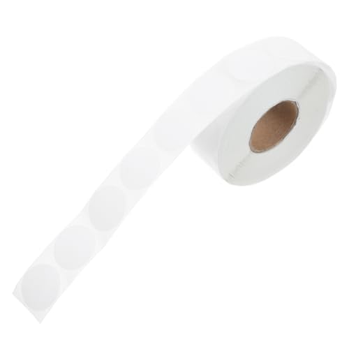 DINHEAROM 1Rolle Runde Etikettenaufkleber Lebensmittelecht Beschreibbar und Bedruckbar mit Starkem für Büro und Zuhause Einfach Abziehbar Markierfrei von DINHEAROM