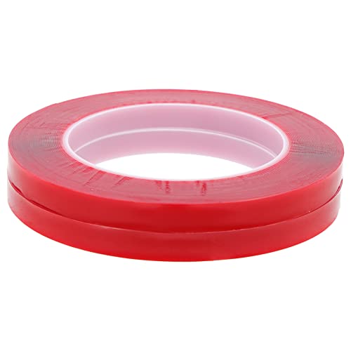DINHEAROM 2 Rollen Doppelseitiges Klebeband für Nageldisplays Hochviskoses Rückstandfreies Klebeband für Nagelkunst für Salons und Schüler Transparente Anwendung für Wände und Verpackungen von DINHEAROM