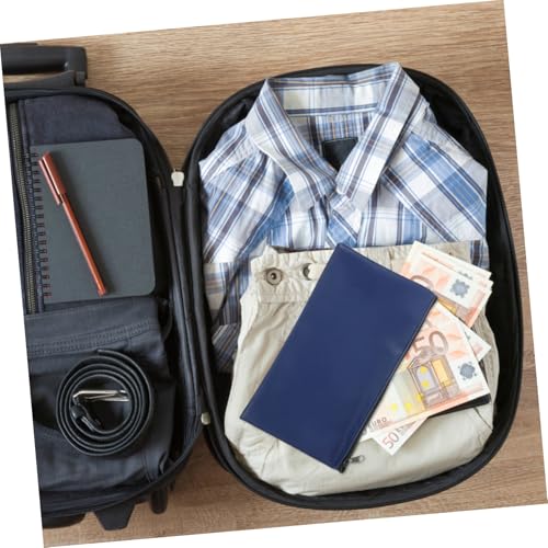DINHEAROM 2 Stück PU Leder Geldtaschen mit Reißverschluss Sichere Cash Pouches für Bargeld und Dokumente Praktische Banktaschen für Schule Haushalt und Business von DINHEAROM