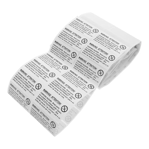 DINHEAROM 200 Stück Kleine Erstickungswarnaufkleber Selbstklebende Etiketten für Versandverpackungen Sicherheitshinweise für Kleinteile Warnschilder für Jahren von DINHEAROM