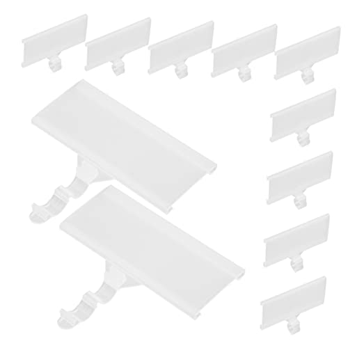 DINHEAROM 20Stücke Etikettenhalter für Drahtregale Clip Preisschilder für Aufbewahrungsbehälter Transparentes Design Stabil Einfach zu Bedienen für Geschäfte und Supermärkte von DINHEAROM
