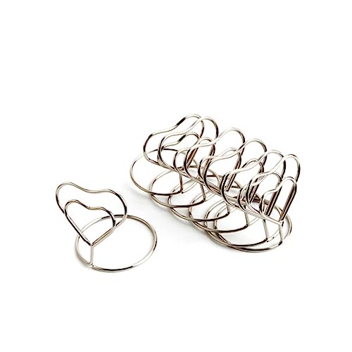 DINHEAROM 20Stücke Herzform Drahtkartenhalter für Hochzeit Restaurant und Feierlichkeiten Elegante Tischkartenhalter mit Runder Basis für Memo Tischnummer und Menükarten Silber DINHEAROM 20Stücke Herzform Drahtkartenhalter für Hochzeit Restaurant und Feierlichkeiten Elegante Tischkartenhalter mit Runder Basis für Memo Tischnummer und Menükarten Silber von DINHEAROM